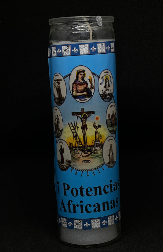 7 African Powers Candle/ Veladora 7 Potencias Africanas