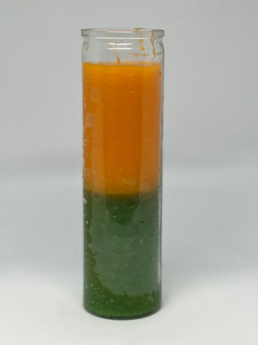 Gold/Green Plain Candle