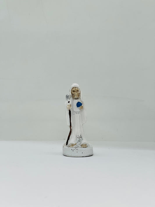 Santa Muerte White Statue 2.5"