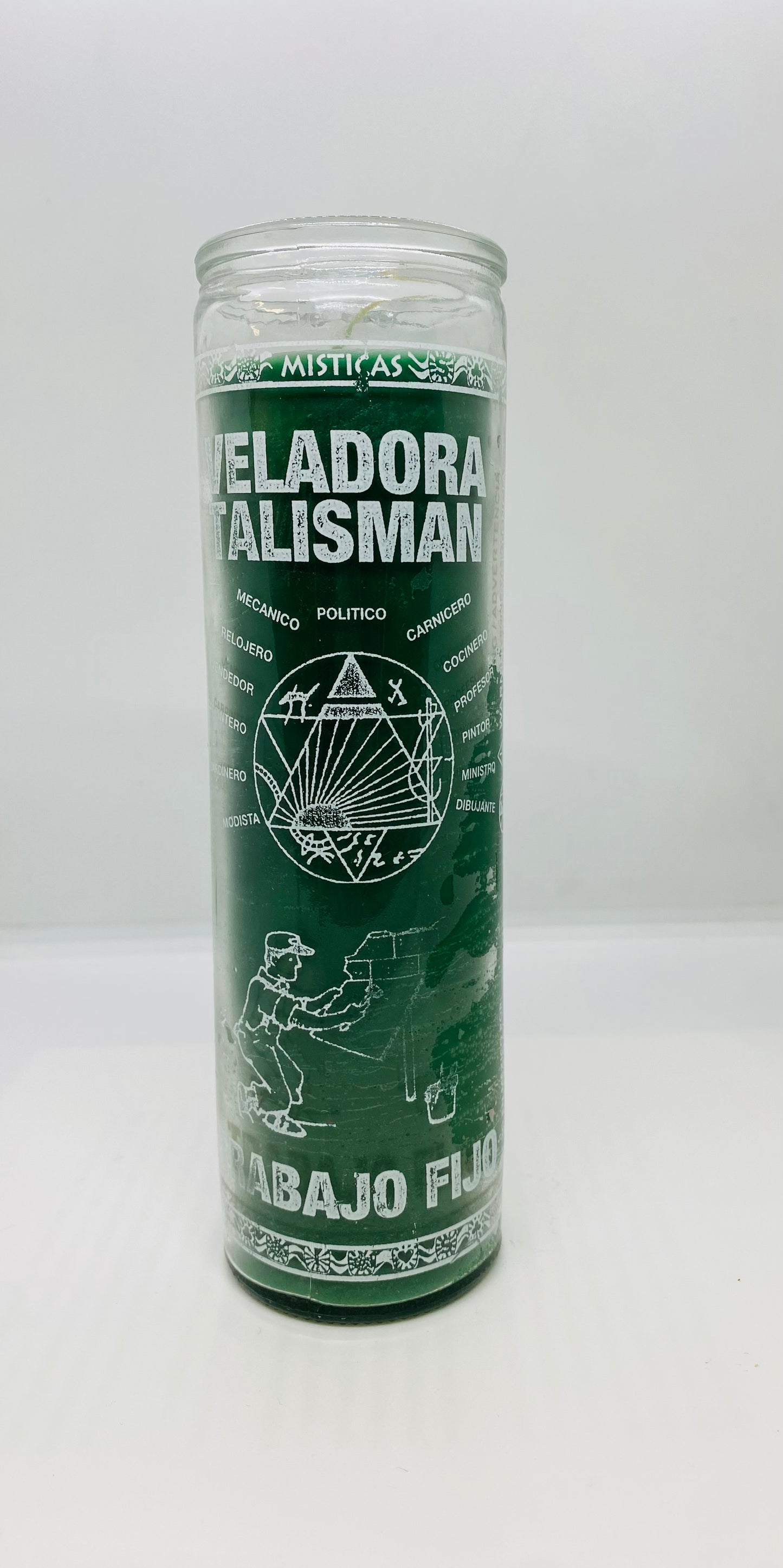 Steady Work Talisman Ritual Candle / Trabajo Fijo Talisman Veladora