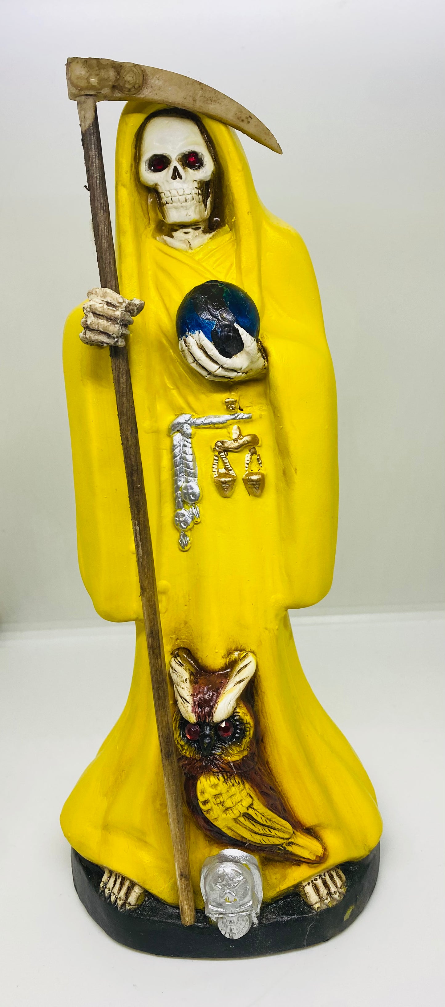 Yellow Santa Muerte Statue 12 inch