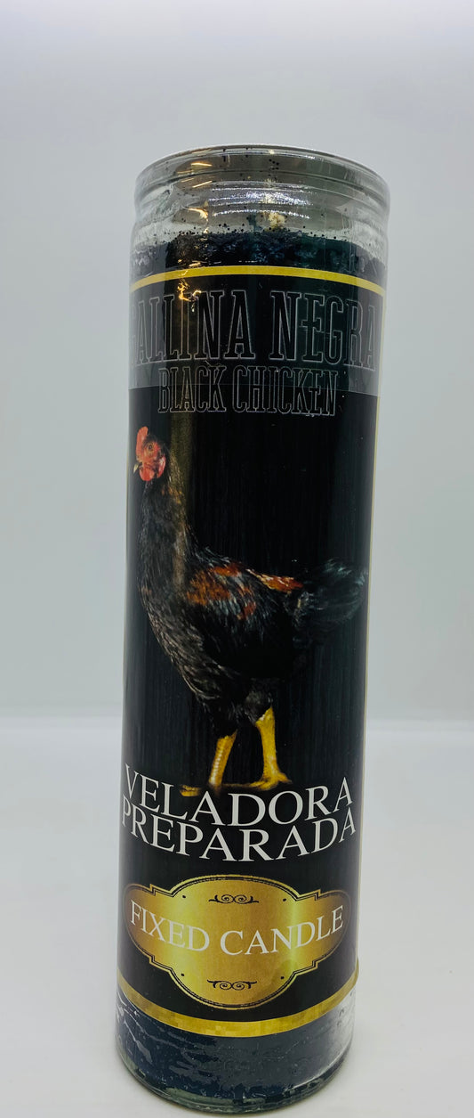 Black Chicken Fixed Candle/Gallina Negra Veladora Preparada