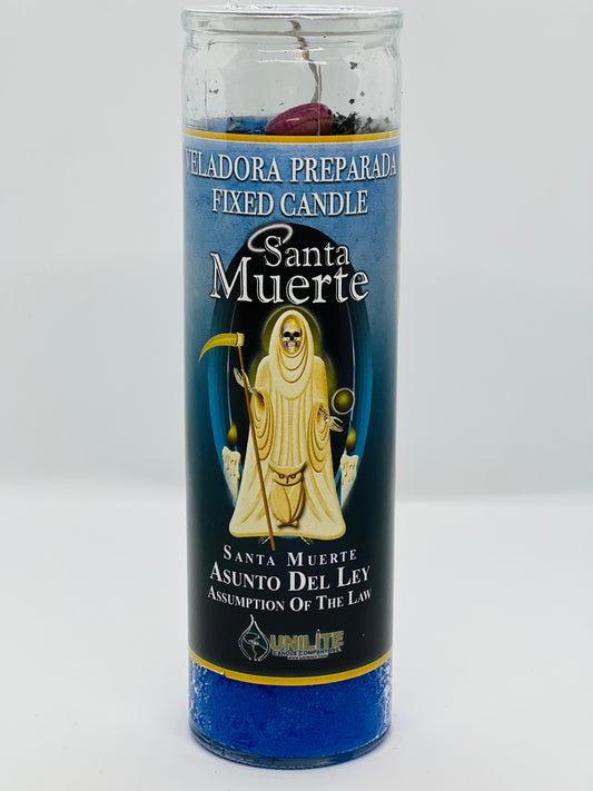 Santa Muerte Assumption of The Law Fixed Candle/Santa Muerte Asunto Del Ley Veladora Preparada