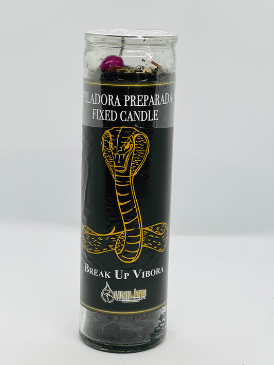 Break Up Snake Black Fixed Candles/ Veladora Vibora Negra Preparada