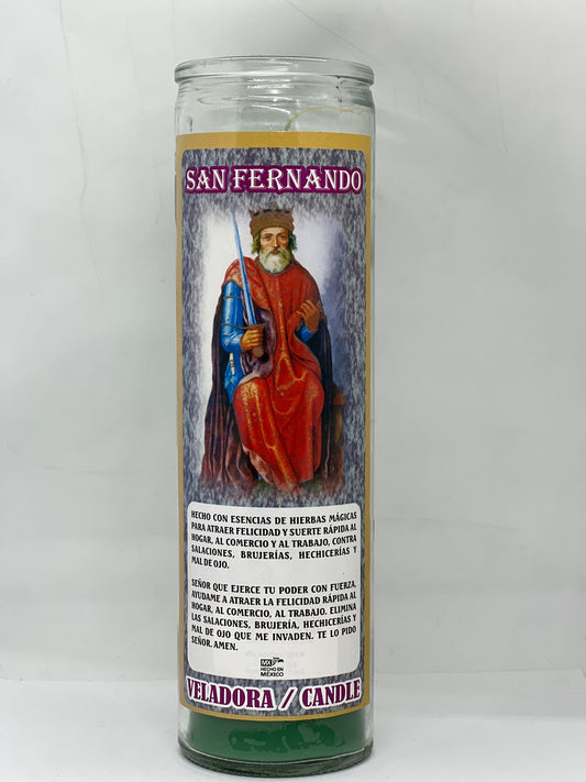 Saint Fernando Green Candle