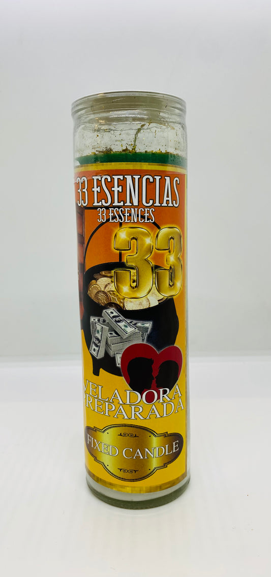 33 Essences Fixed Candles/33 Esencias Veladora Preparad