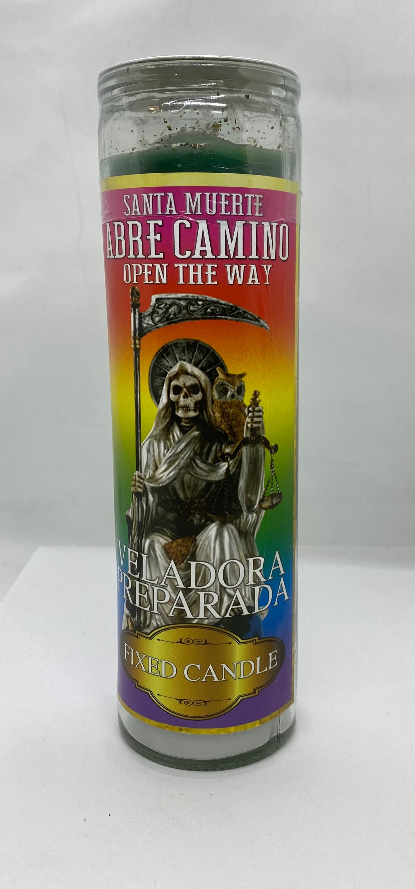 Santa Muerte 7color Road Opener Fixed Candle/Santa Muerte Abre Camino Veladora Preparada